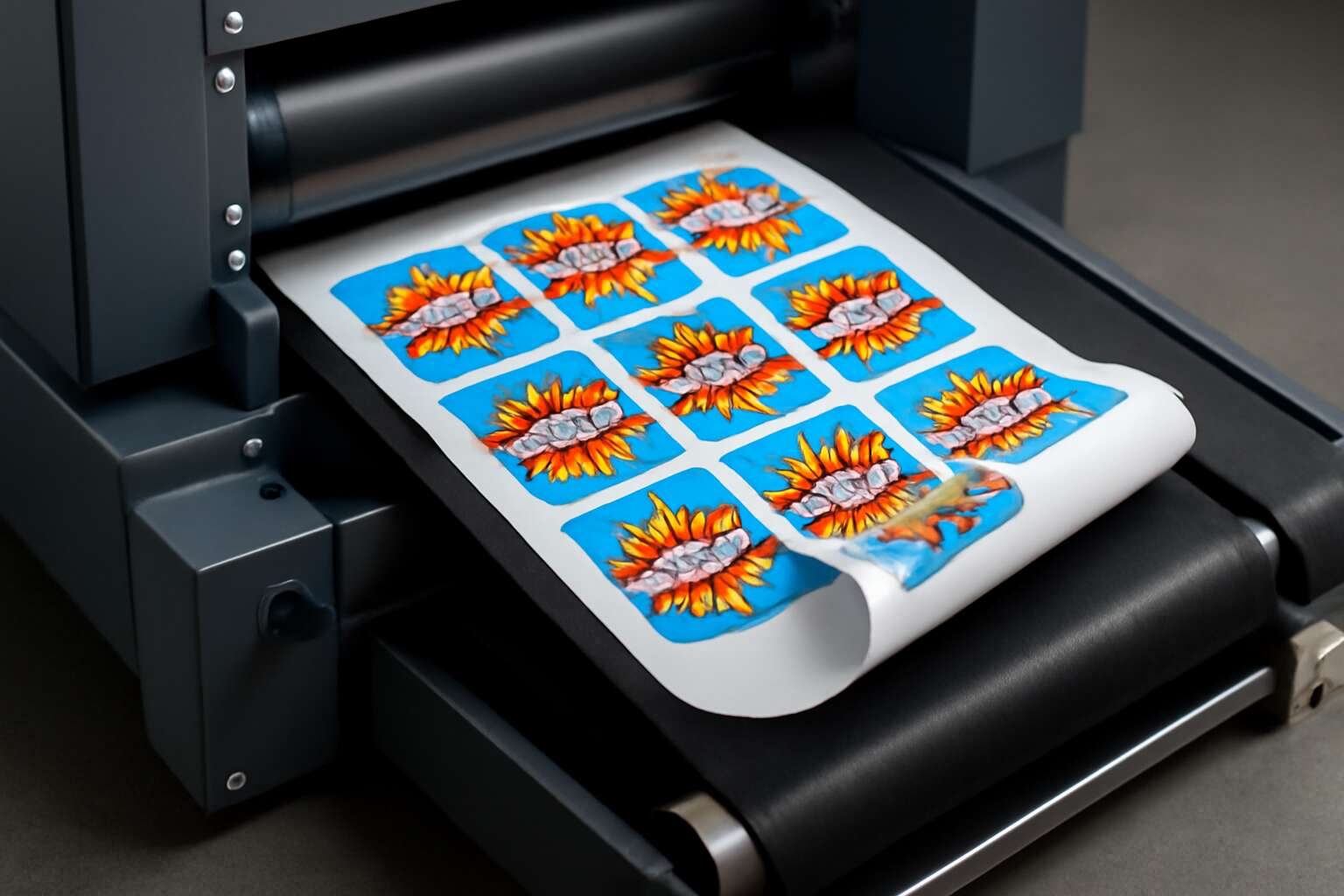 printing machine with sticker